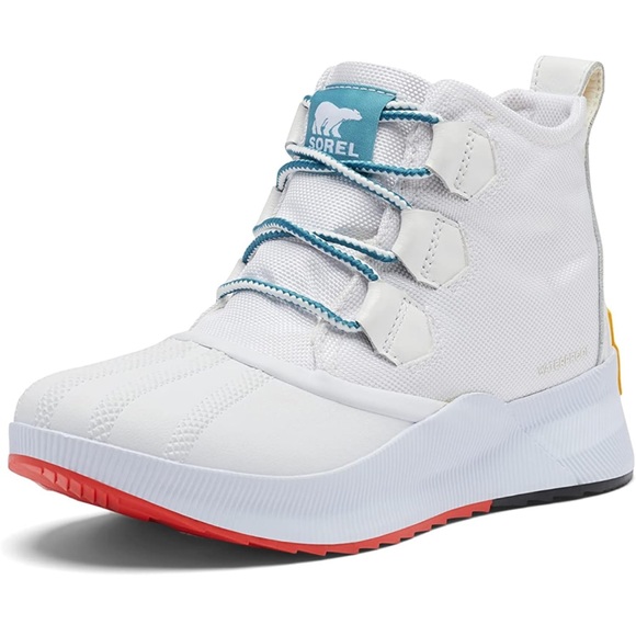 NWT Sorel Women's Out 'N About III Classic Waterproof Boot - White, Cyber Yellow - Picture 6 of 13